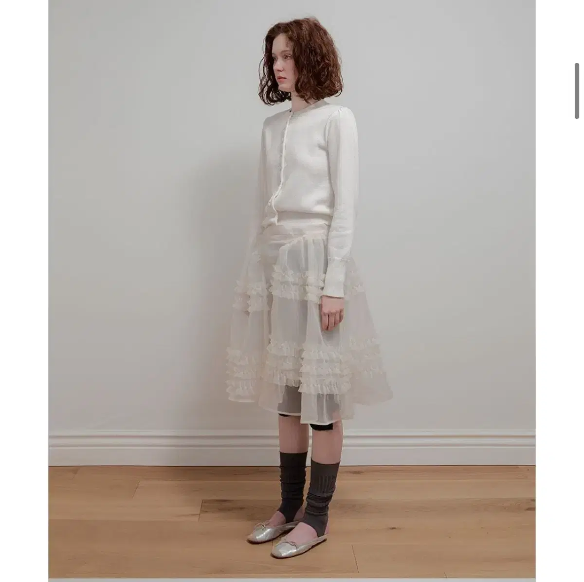 아옵트 ORGANZA FRILL LAYERED SKIRT-CREAM | 브랜드 중고거래